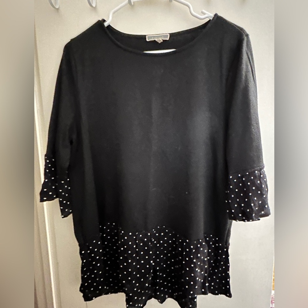 Black Polka Dot Women's Top